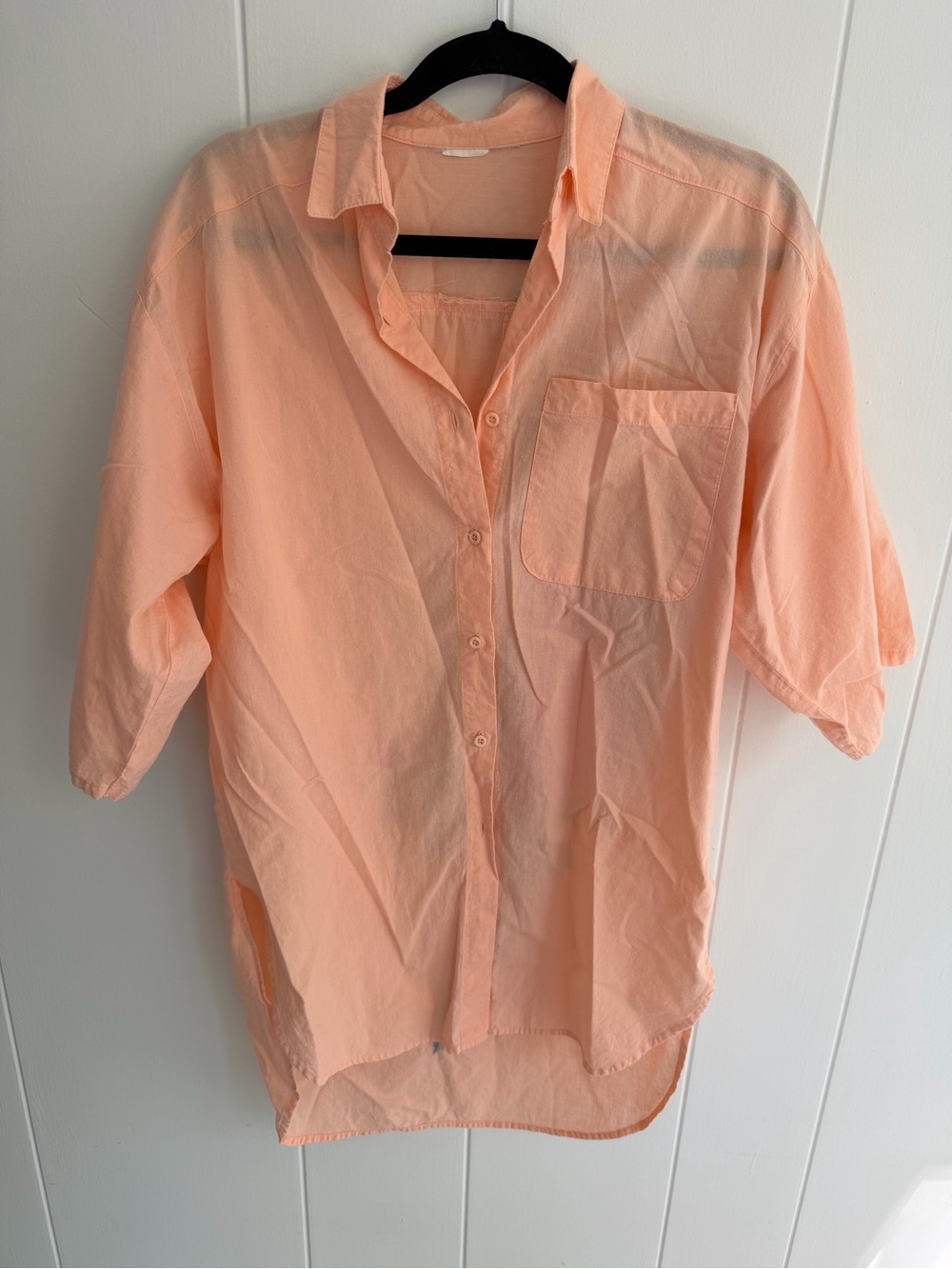 Vintage Short Sleeve Button Up with Hand Painted Illustration